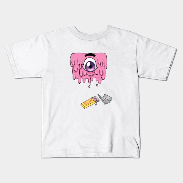 bubble gum monster Kids T-Shirt by Thearchian